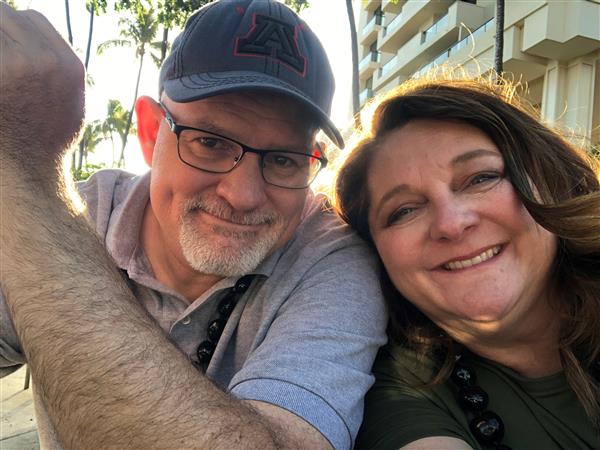 Mr. and Mrs. Wellik at a Luau in Maui!